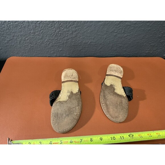 Jack Rogers Jacks Sandals Women's 5M Black Solid Woven Slip On Flat Heel Classic - Picture 3 of 4